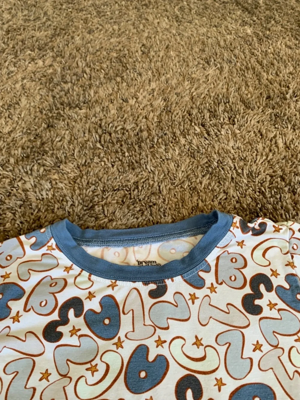 Dream Big Little Bamboo Pajamas Set 7/8 Letters Numbers Comfort Pjs